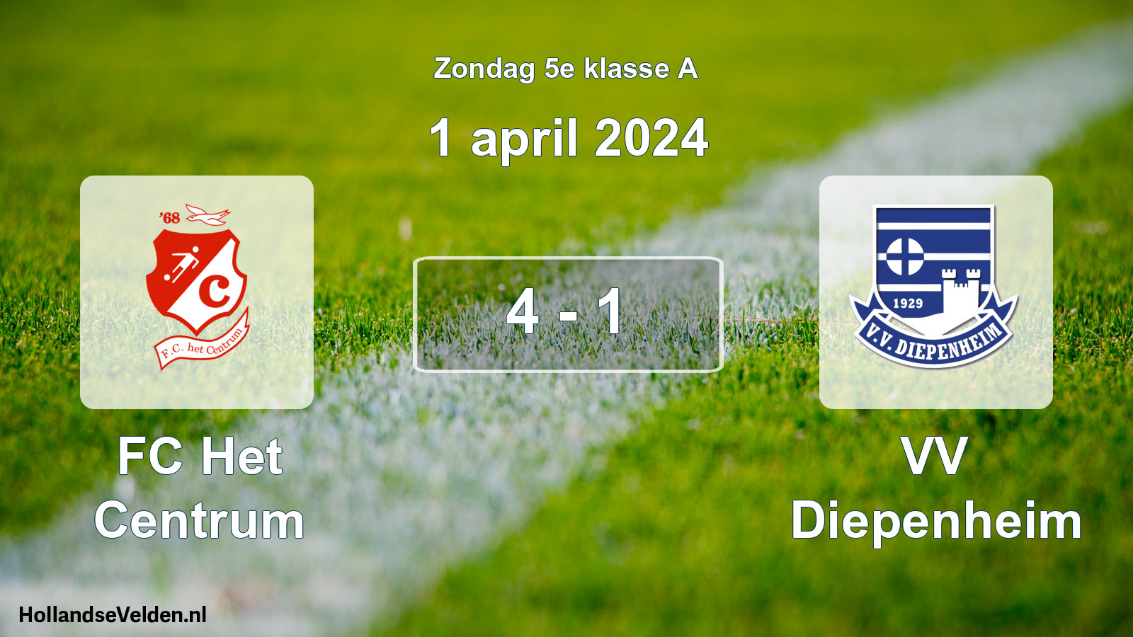 Total number of matches played: FC Het Centrum - VV Diepenheim 4 - 1 (1 April 2024)
