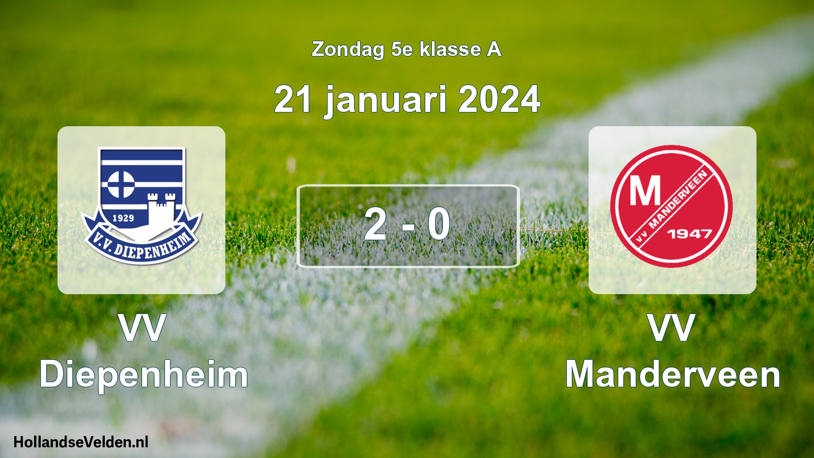 Total number of matches played: VV Diepenheim - VV Manderveen 2 - 0 (21 January 2024)