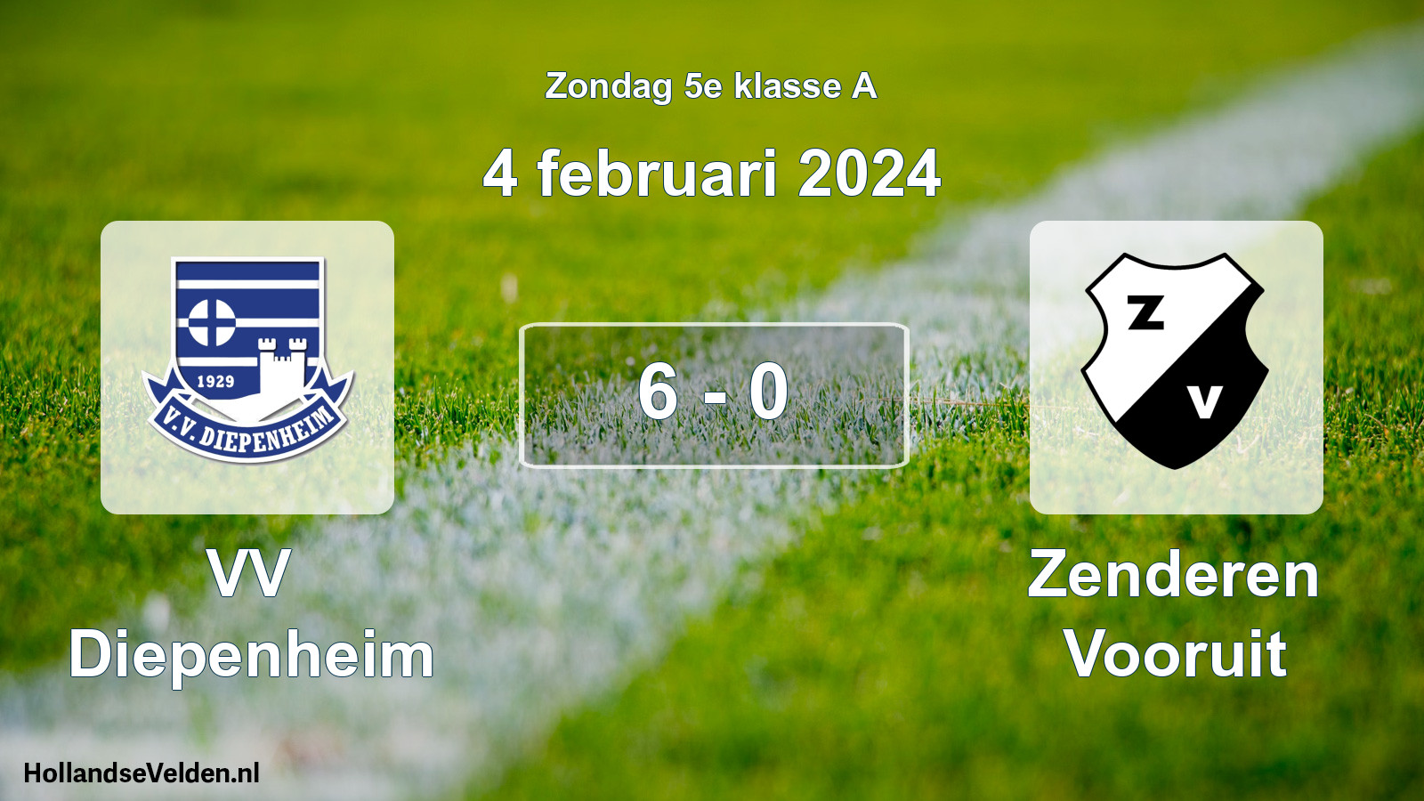 Total number of matches played: VV Diepenheim - Zenderen Vooruit 6 - 0 (4 February 2024)
