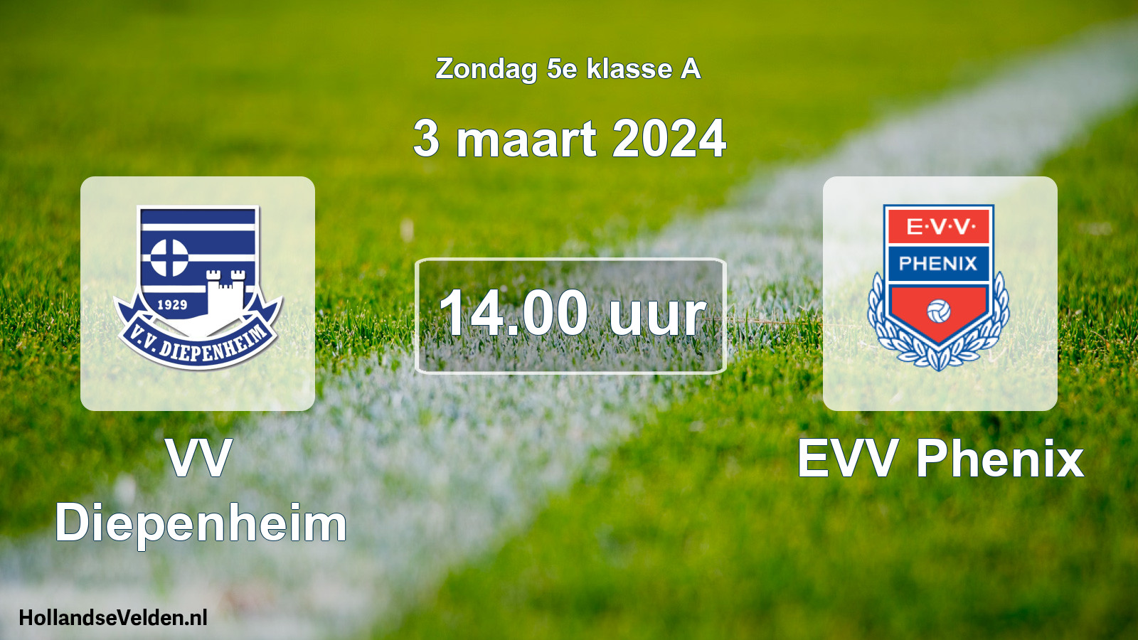Geplande wedstrijd: VV Diepenheim - EVV Phenix (3 maart 2024)