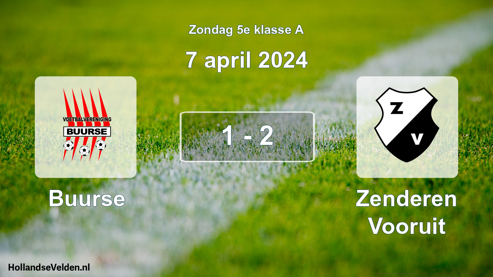 Total number of matches played: Buurse - Zenderen Vooruit 1 - 2 (7 April 2024)