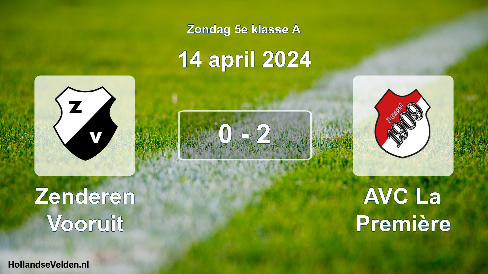 Total number of matches played: Zenderen Vooruit - AVC La Première 0 - 2 (14 April 2024)