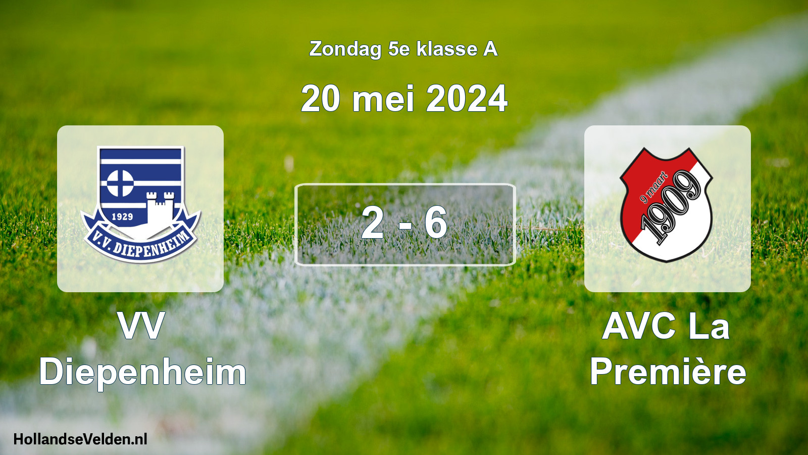 Total number of matches played: VV Diepenheim - AVC La Première 2 - 6 (20 May 2024)