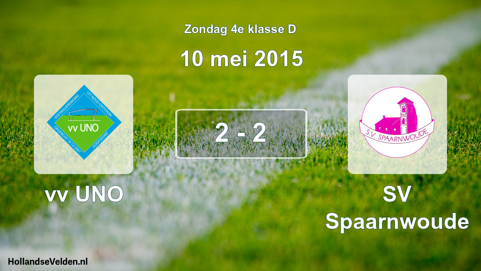 Total number of matches played: vv UNO - SV Spaarnwoude 2 - 2 (10 May 2015)