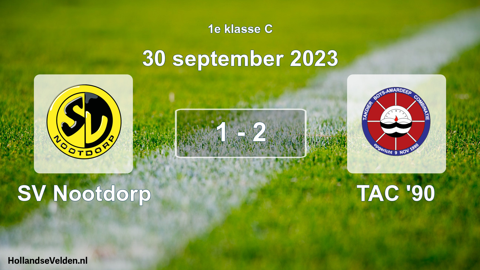 Total number of matches played: SV Nootdorp - TAC '90 1 - 2 (30 September 2023)