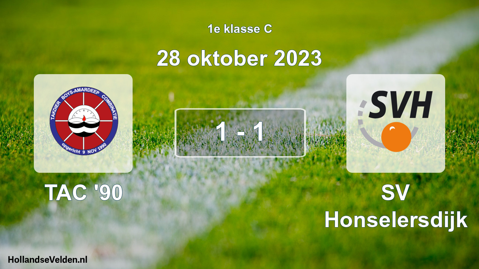 Total number of matches played: TAC '90 - SV Honselersdijk 1 - 1 (28 October 2023)
