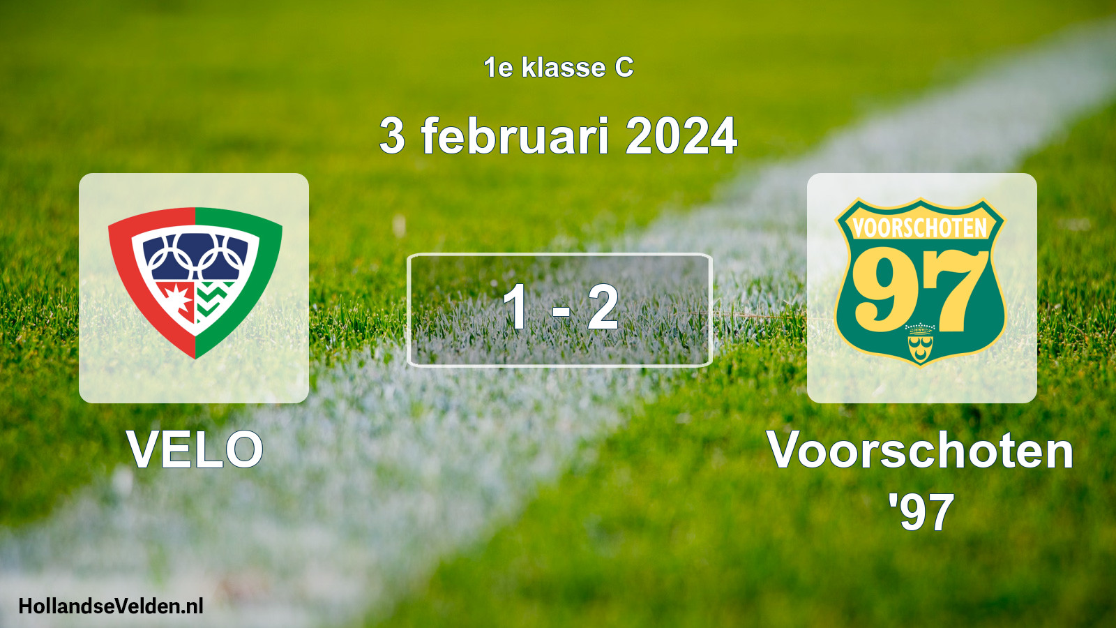 Total number of matches played: VELO - Voorschoten '97 1 - 2 (3 February 2024)