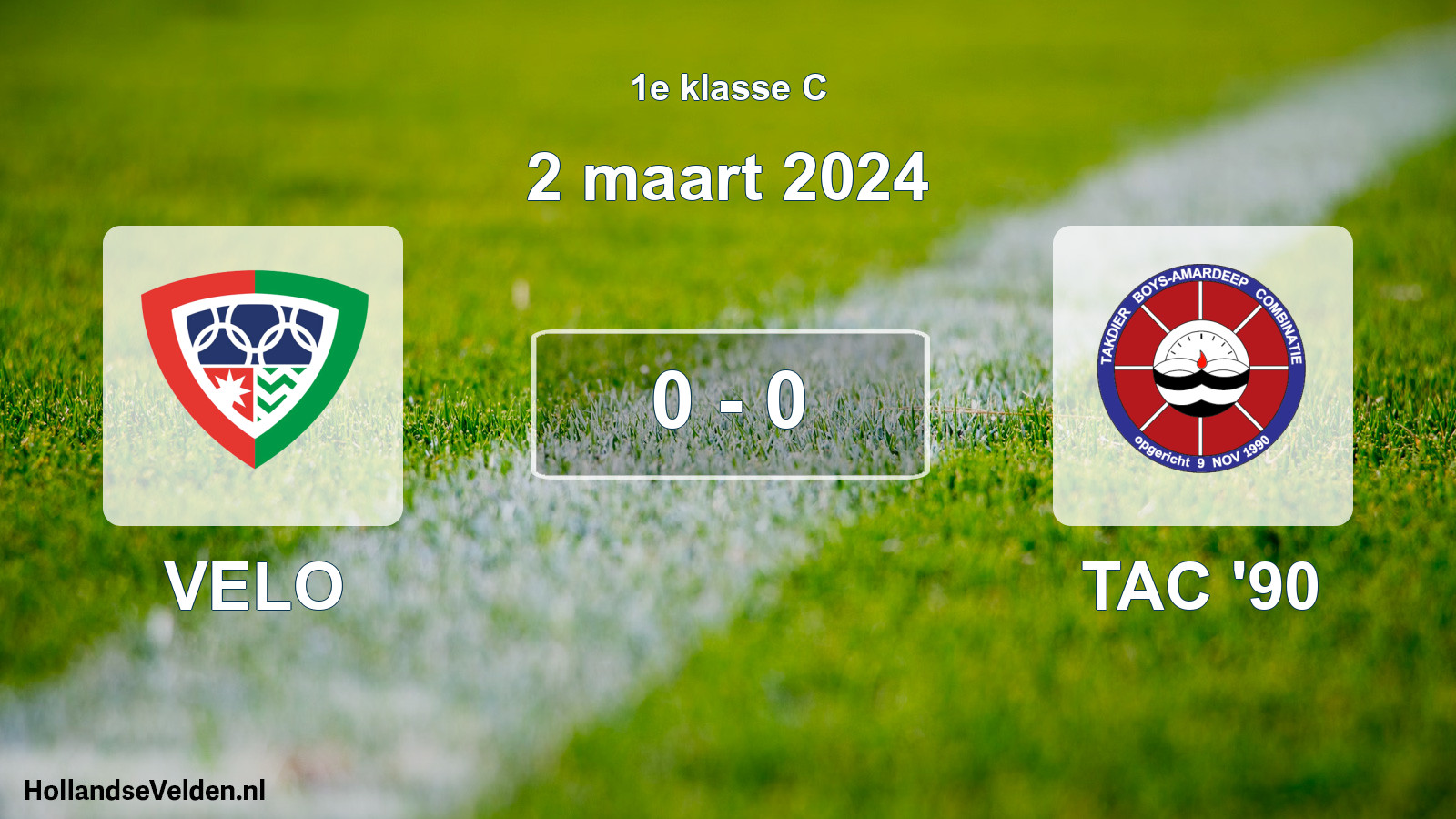 Total number of matches played: VELO - TAC '90 0 - 0 (2 March 2024)