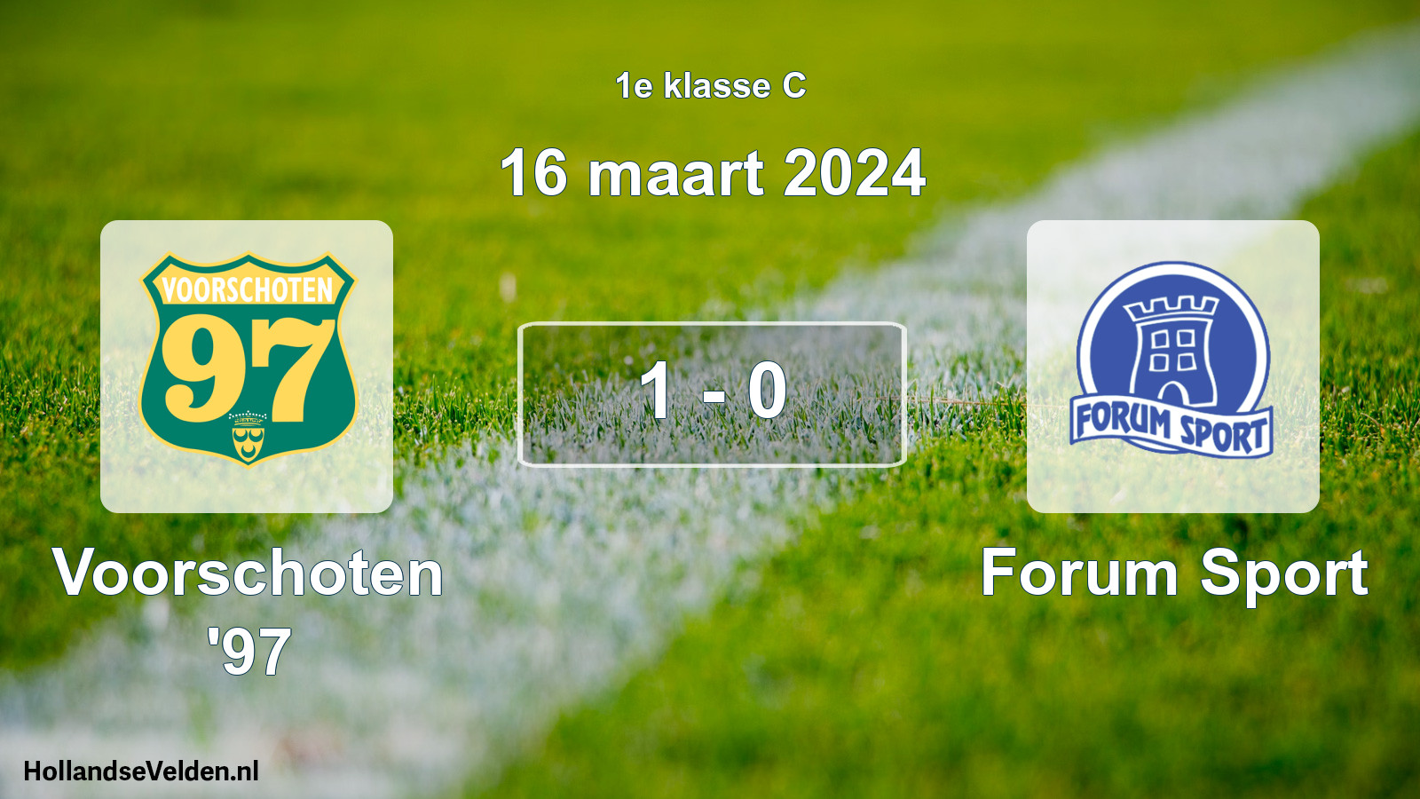 Total number of matches played: Voorschoten '97 - Forum Sport 1 - 0 (16 March 2024)