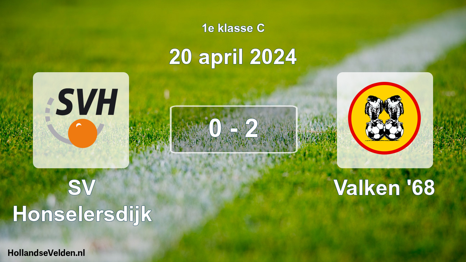 Total number of matches played: SV Honselersdijk - Valken '68 0 - 2 (20 April 2024)