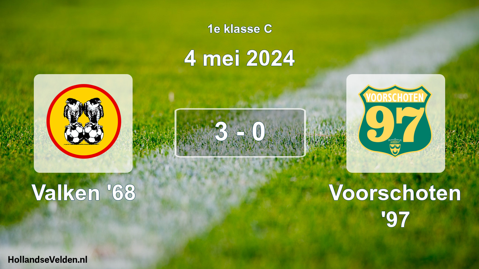 Total number of matches played: Valken '68 - Voorschoten '97 3 - 0 (4 May 2024)