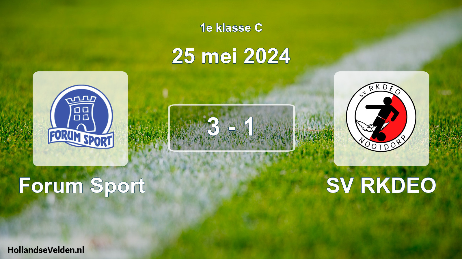 Total number of matches played: Forum Sport - SV RKDEO 3 - 1 (25 May 2024)