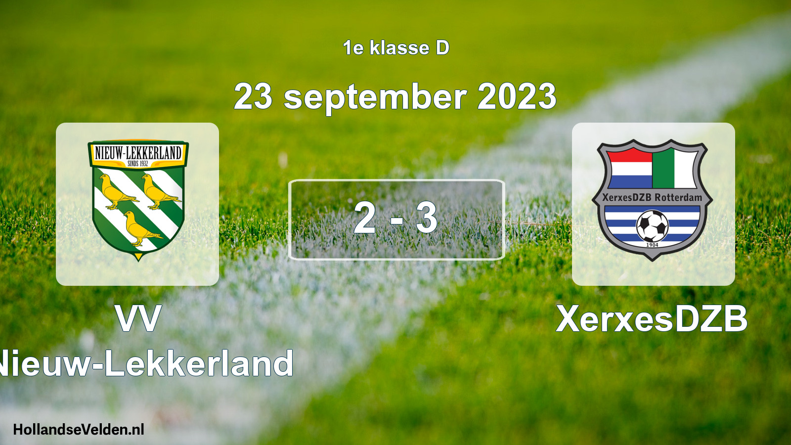 Total number of matches played: VV Nieuw-Lekkerland - XerxesDZB 2 - 3 (23 September 2023)