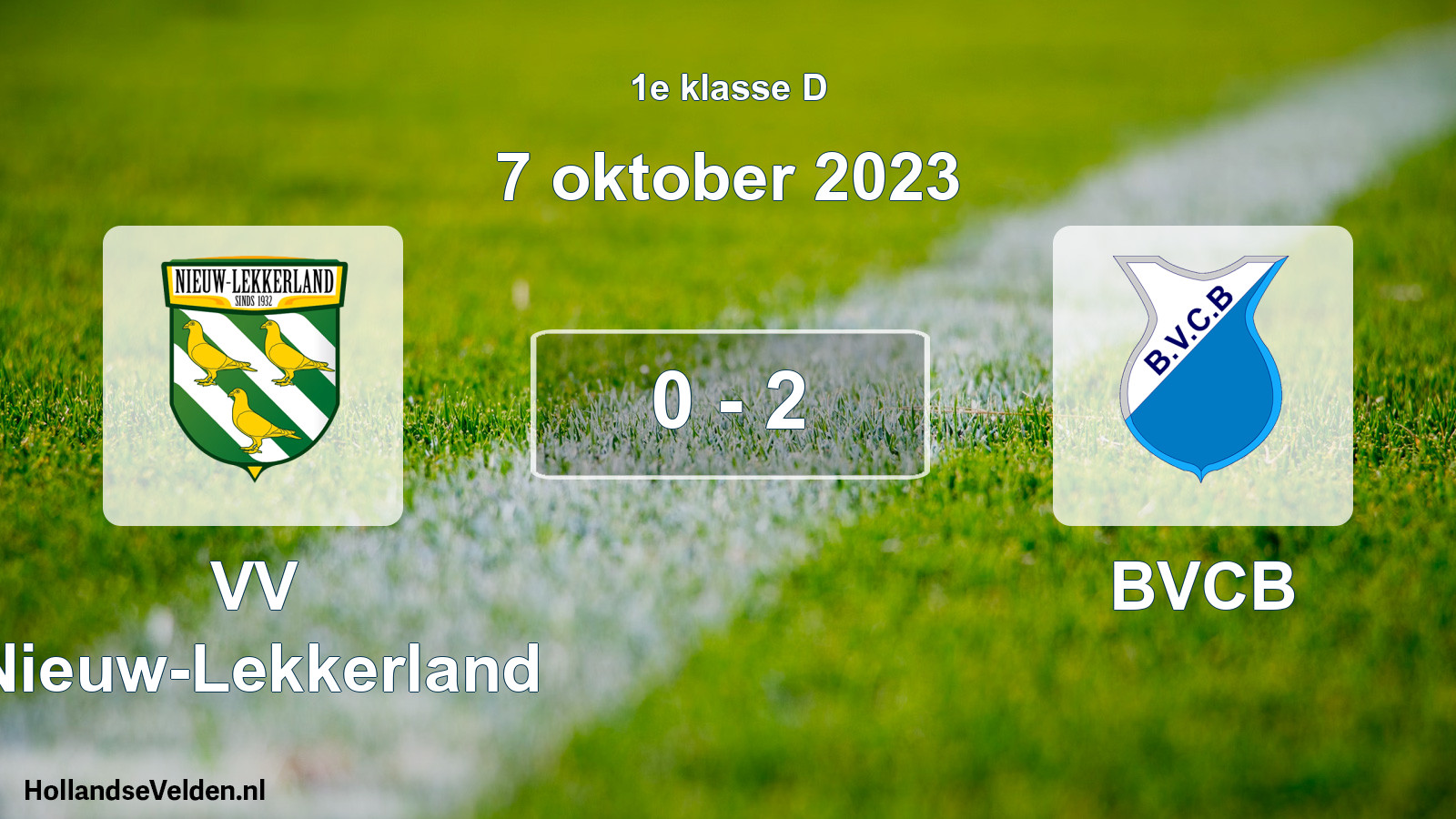 Total number of matches played: VV Nieuw-Lekkerland - BVCB 0 - 2 (7 October 2023)