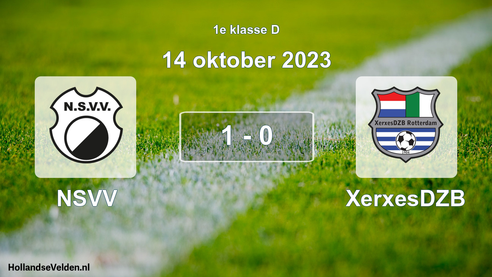 Total number of matches played: NSVV - XerxesDZB 1 - 0 (14 October 2023)