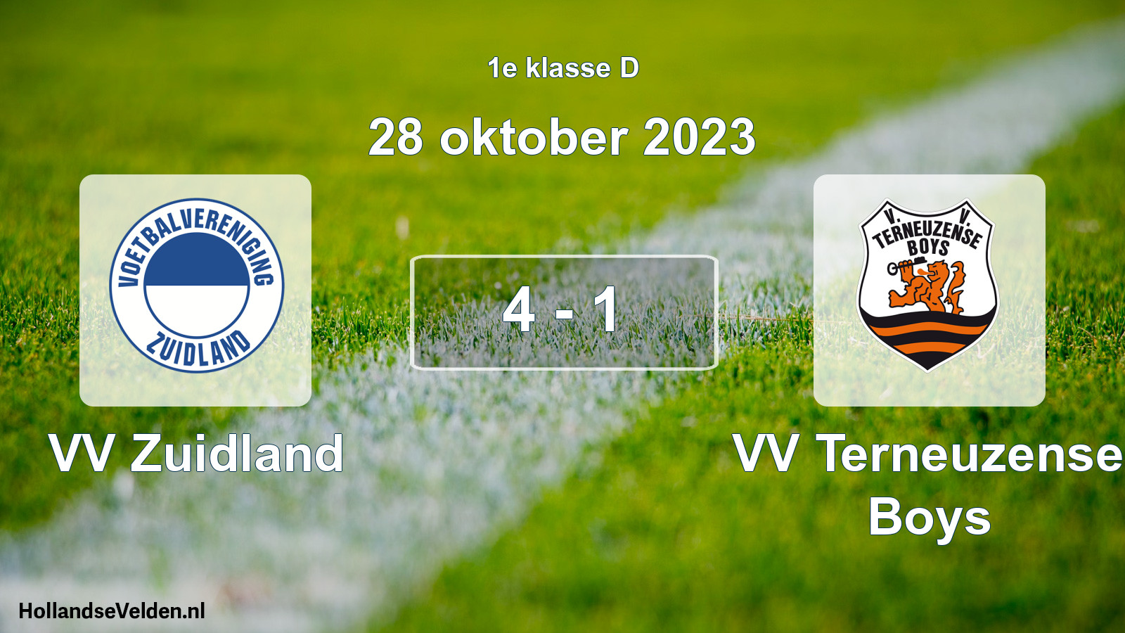 Total number of matches played: VV Zuidland - VV Terneuzense Boys 4 - 1 (28 October 2023)