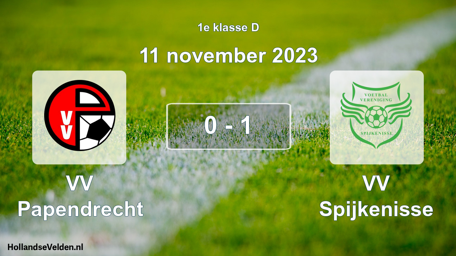 Total number of matches played: VV Papendrecht - VV Spijkenisse 0 - 1 (11 November 2023)