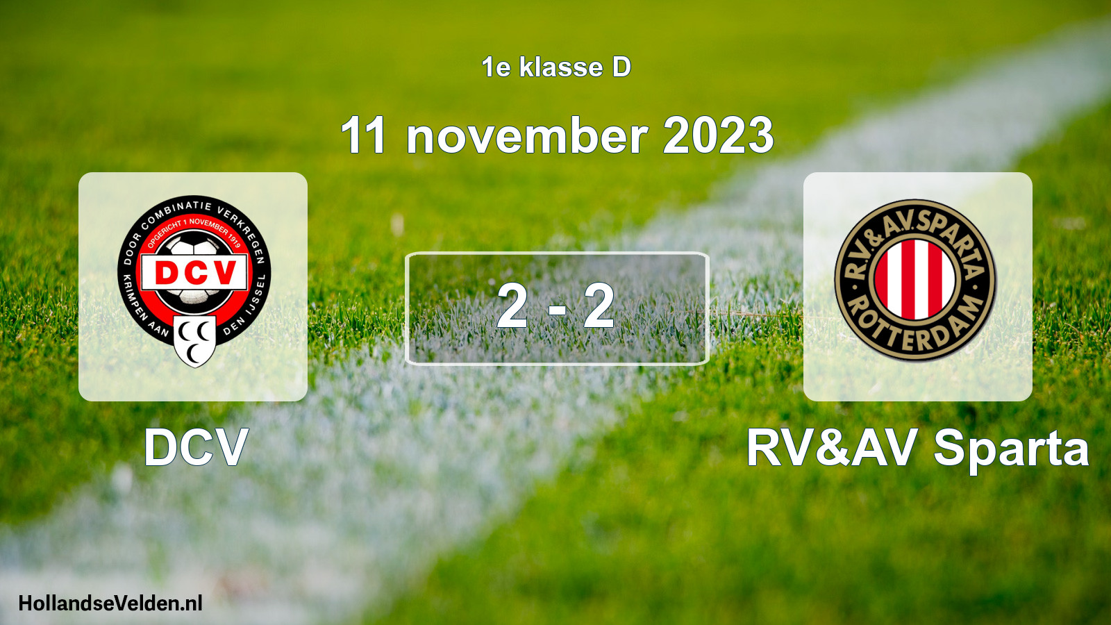 Total number of matches played: DCV - RV&AV Sparta 2 - 2 (11 November 2023)
