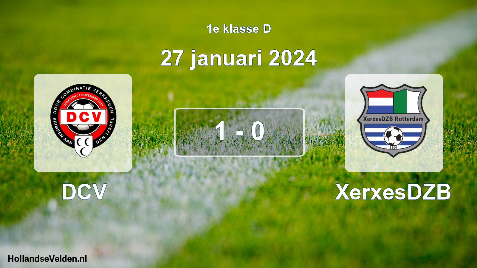 Total number of matches played: DCV - XerxesDZB 1 - 0 (27 January 2024)