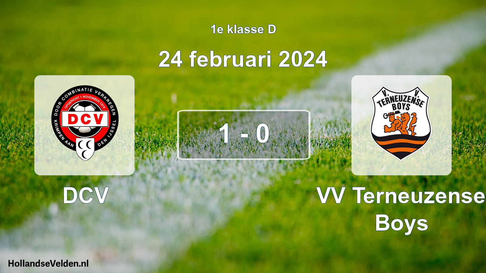 Total number of matches played: DCV - VV Terneuzense Boys 1 - 0 (24 February 2024)