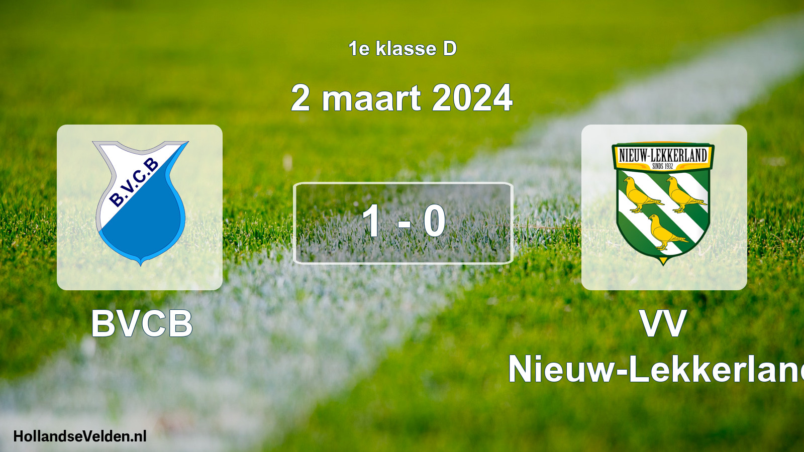 Total number of matches played: BVCB - VV Nieuw-Lekkerland 1 - 0 (2 March 2024)