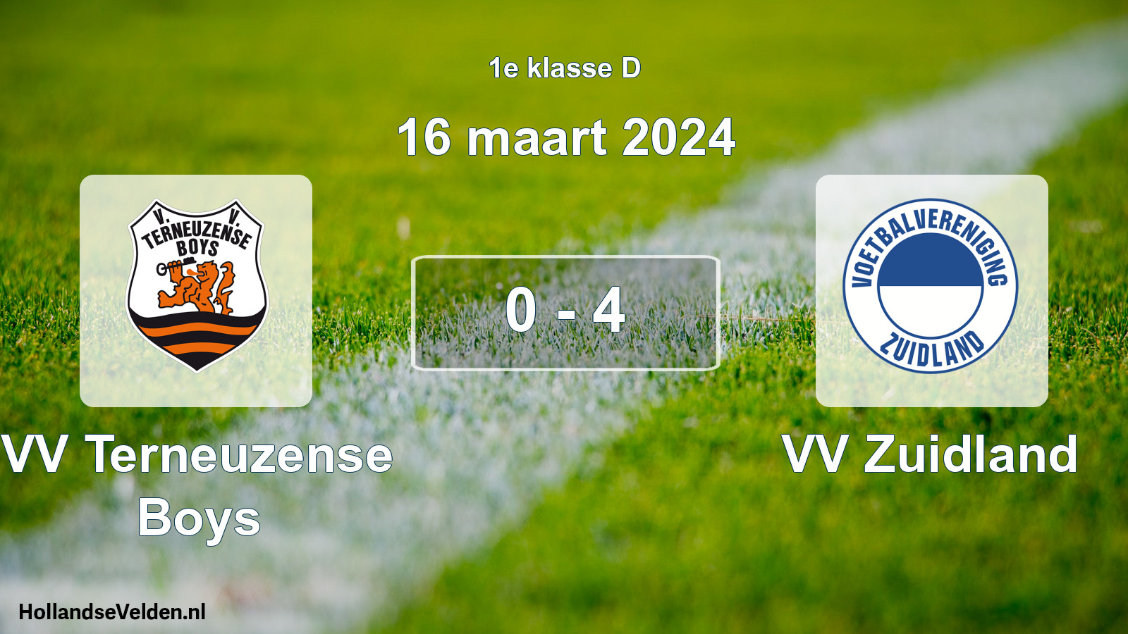 Total number of matches played: VV Terneuzense Boys - VV Zuidland 0 - 4 (16 March 2024)