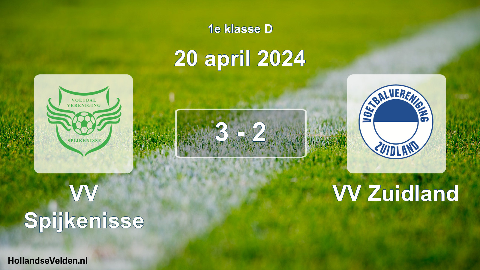 Total number of matches played: VV Spijkenisse - VV Zuidland 3 - 2 (20 April 2024)