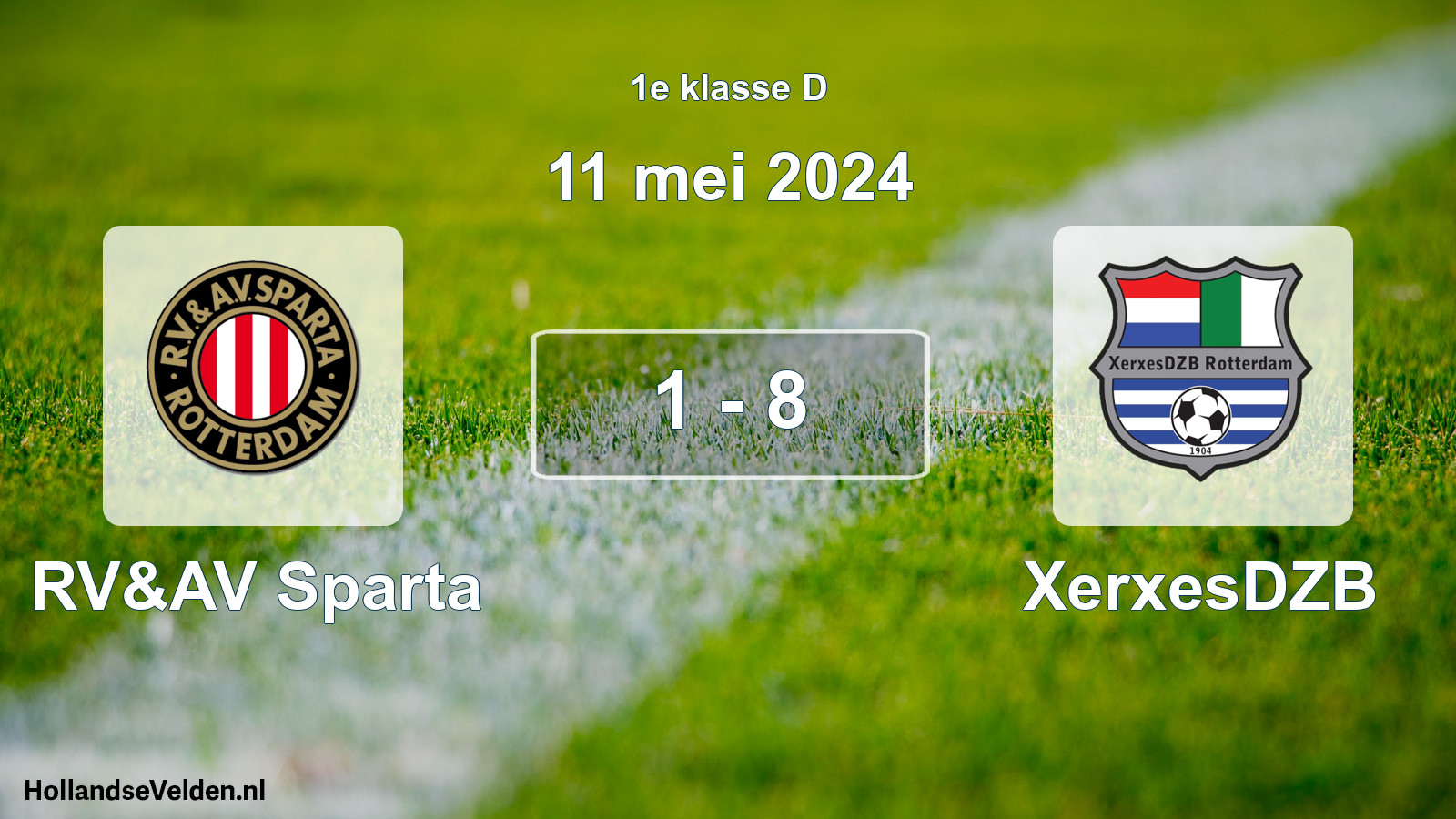 Total number of matches played: RV&AV Sparta - XerxesDZB 1 - 8 (11 May 2024)