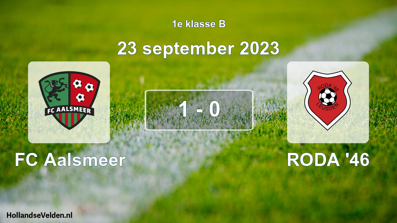 Total number of matches played: FC Aalsmeer - RODA '46 1 - 0 (23 September 2023)