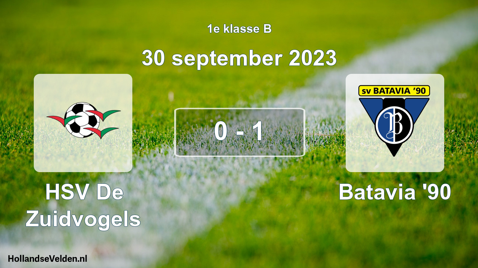 Total number of matches played: HSV De Zuidvogels - Batavia '90 0 - 1 (30 September 2023)