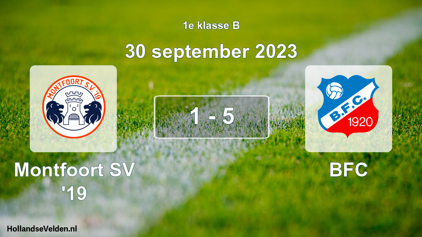 Total number of matches played: Montfoort SV '19 - BFC 1 - 5 (30 September 2023)