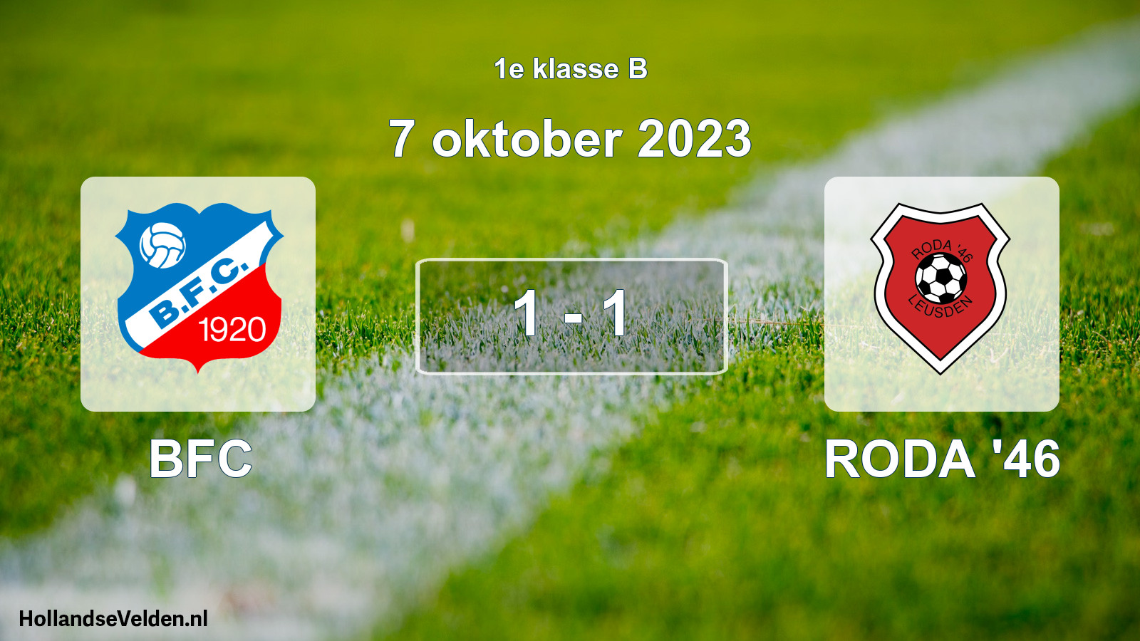 Total number of matches played: BFC - RODA '46 1 - 1 (7 October 2023)