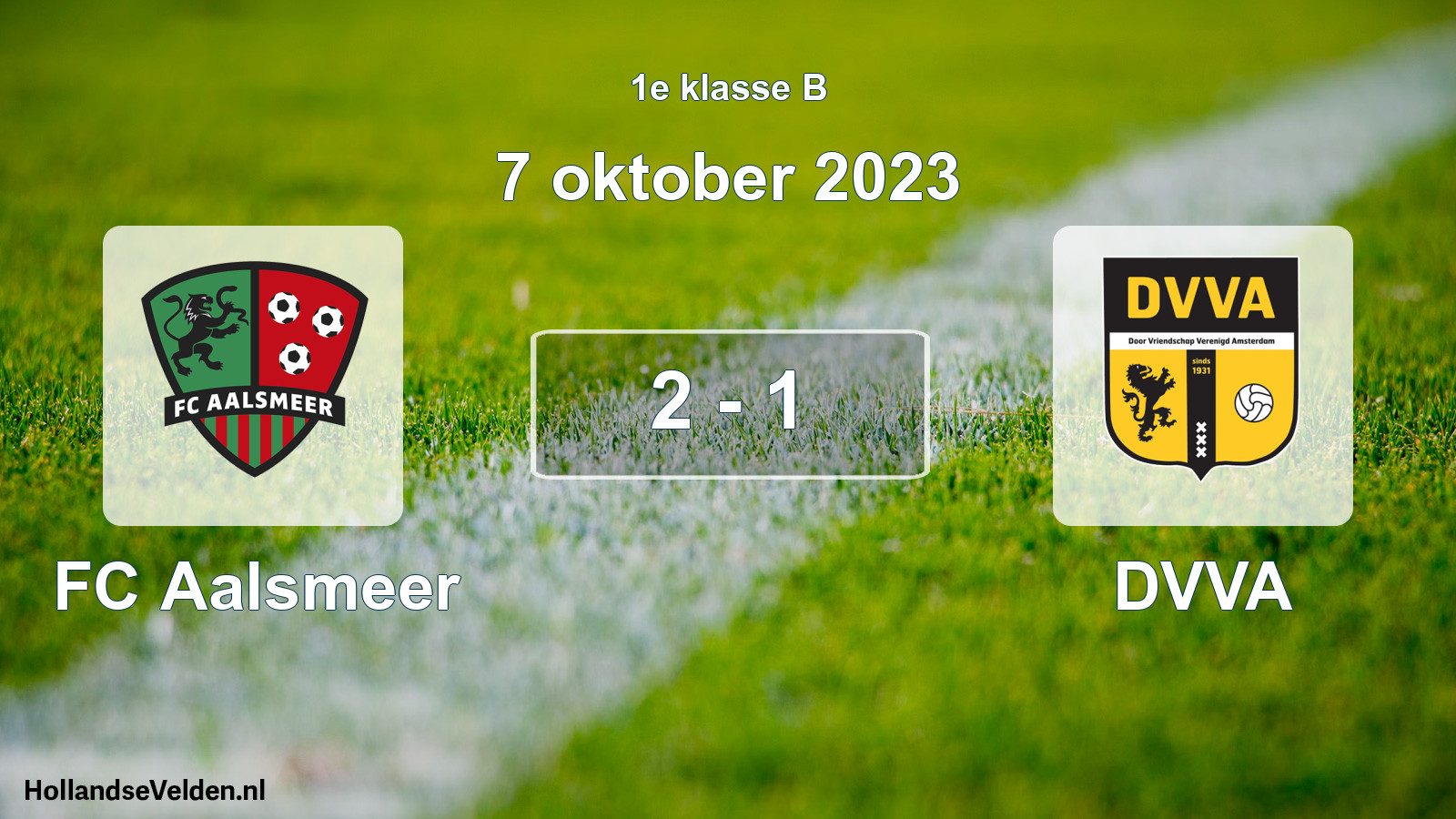 Total number of matches played: FC Aalsmeer - DVVA 2 - 1 (7 October 2023)