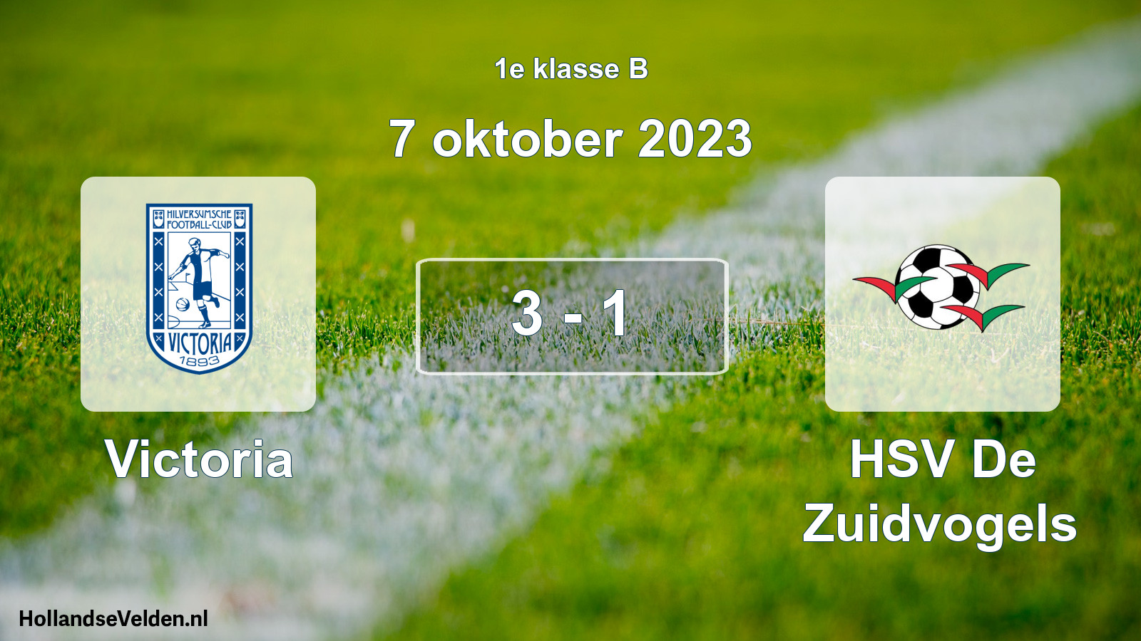 Total number of matches played: Victoria - HSV De Zuidvogels 3 - 1 (7 October 2023)