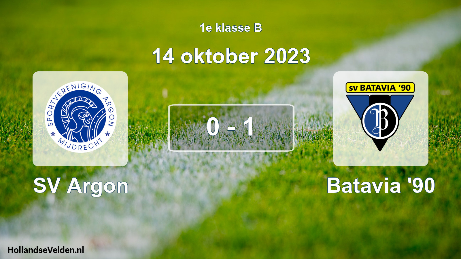 Total number of matches played: SV Argon - Batavia '90 0 - 1 (14 October 2023)