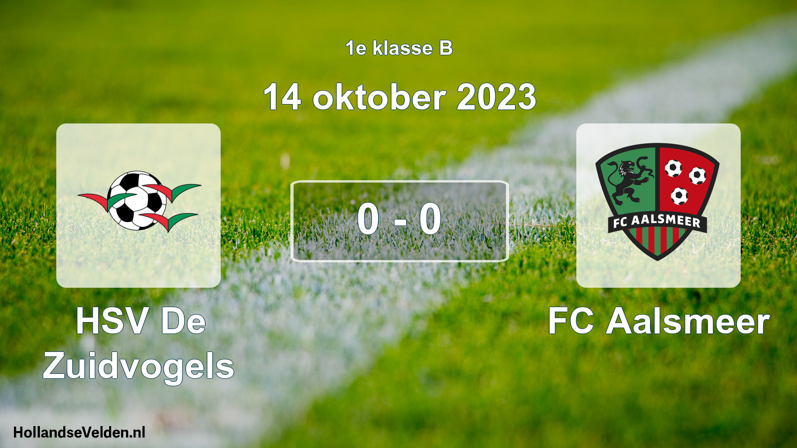 Total number of matches played: HSV De Zuidvogels - FC Aalsmeer 0 - 0 (14 October 2023)