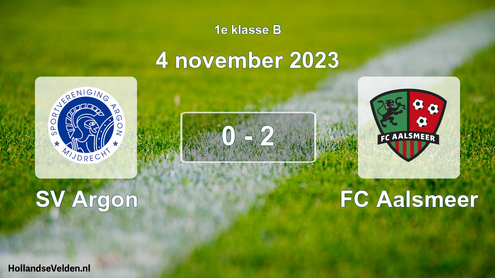Total number of matches played: SV Argon - FC Aalsmeer 0 - 2 (4 November 2023)
