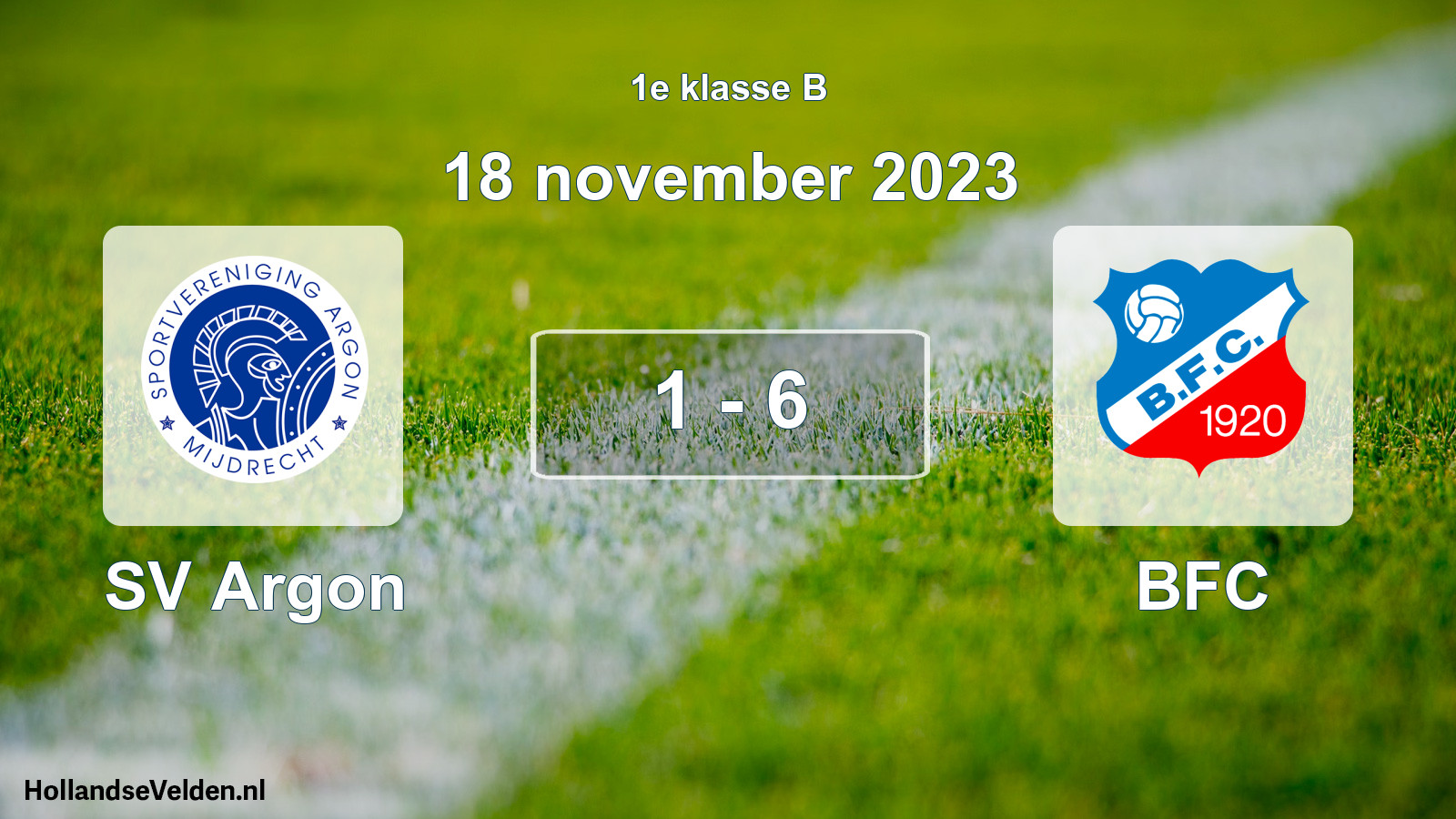 Total number of matches played: SV Argon - BFC 1 - 6 (18 November 2023)