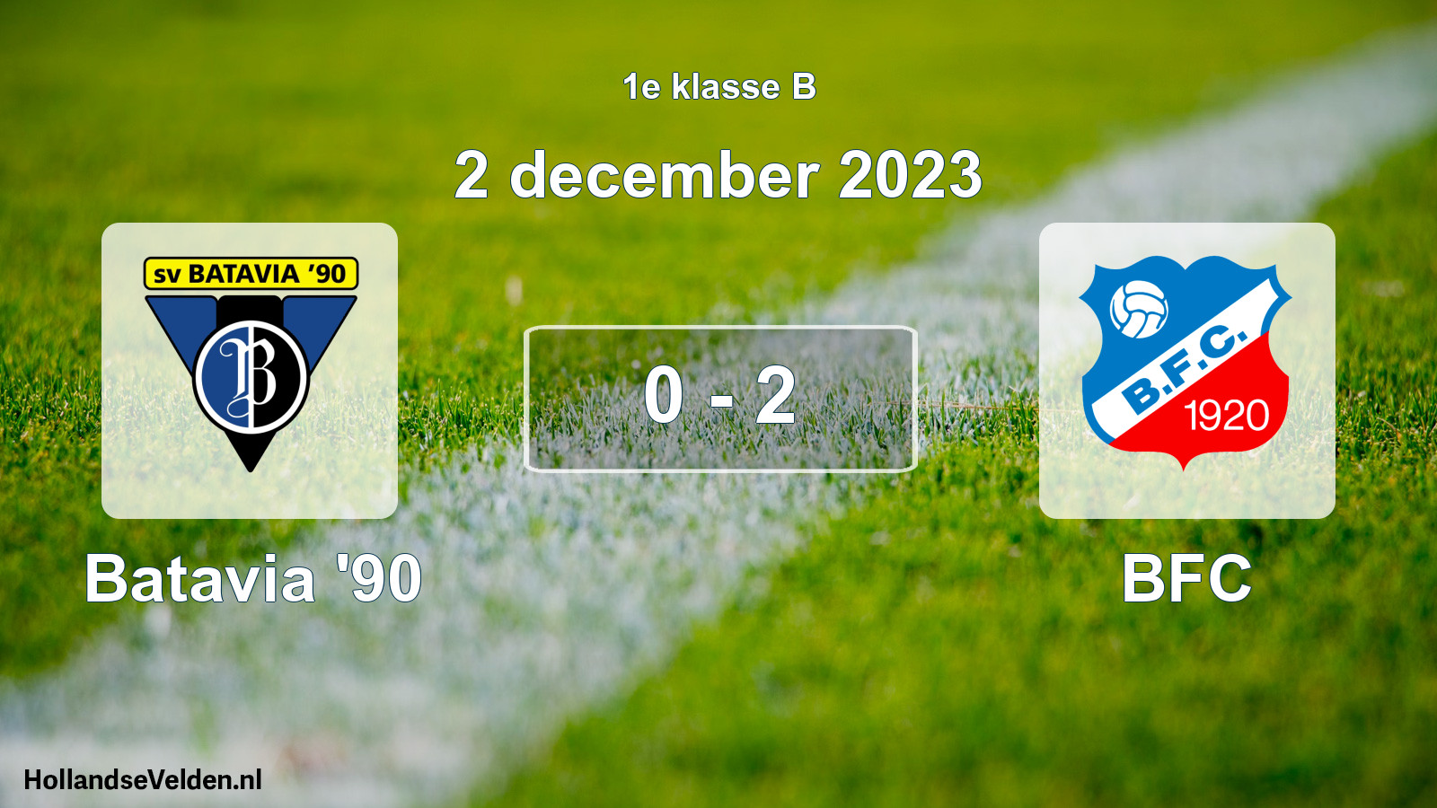 Total number of matches played: Batavia '90 - BFC 0 - 2 (2 December 2023)