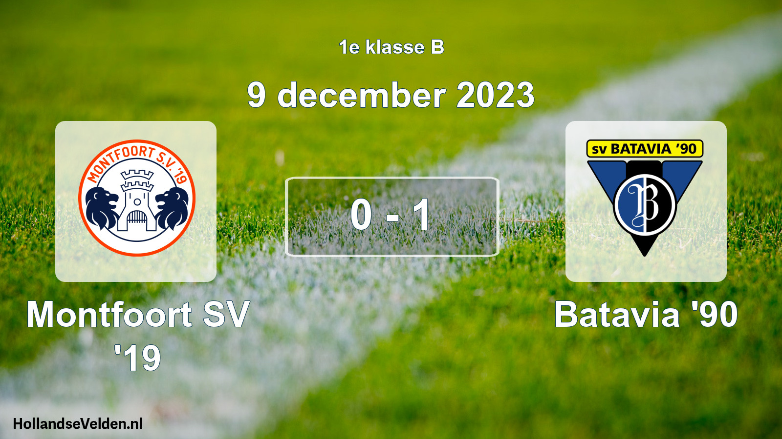 Total number of matches played: Montfoort SV '19 - Batavia '90 0 - 1 (9 December 2023)