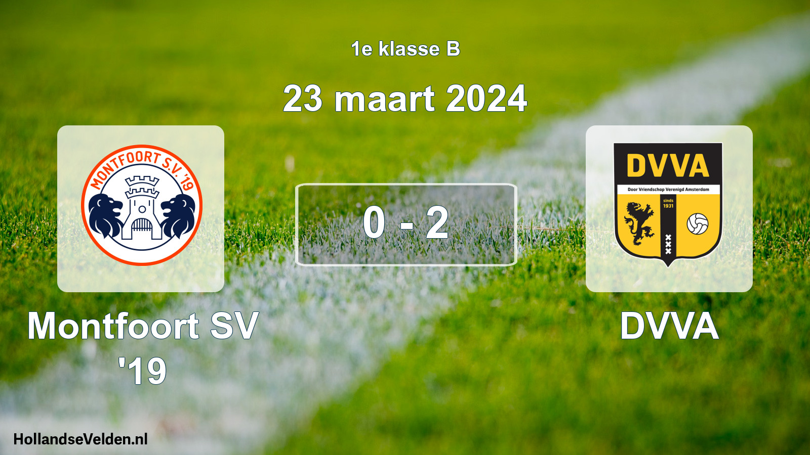 Total number of matches played: Montfoort SV '19 - DVVA 0 - 2 (23 March 2024)