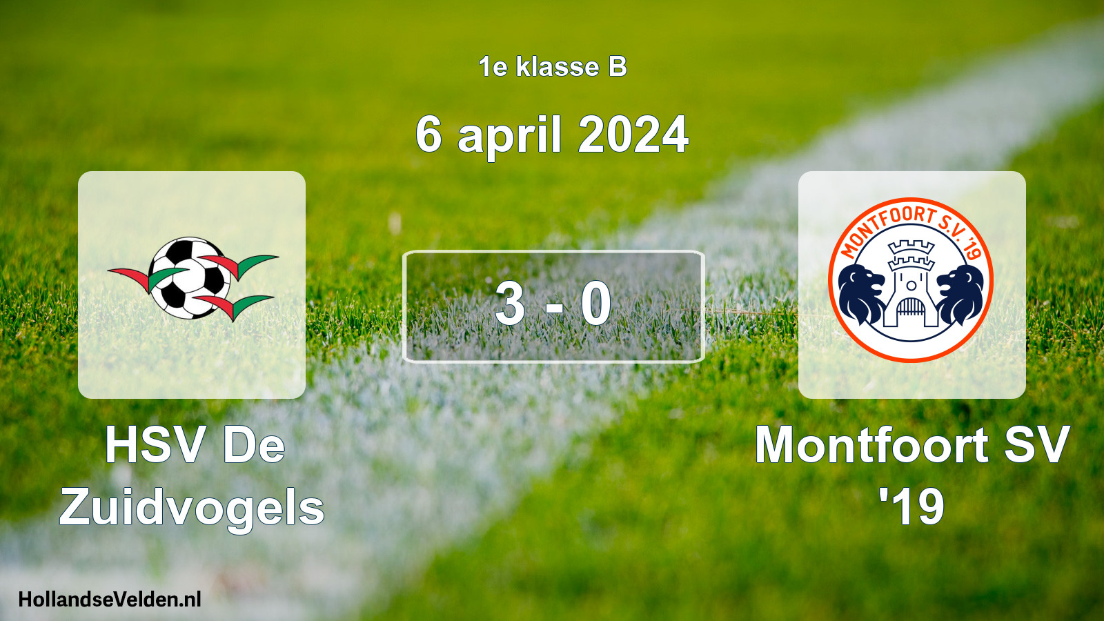 Total number of matches played: HSV De Zuidvogels - Montfoort SV '19 3 - 0 (6 April 2024)