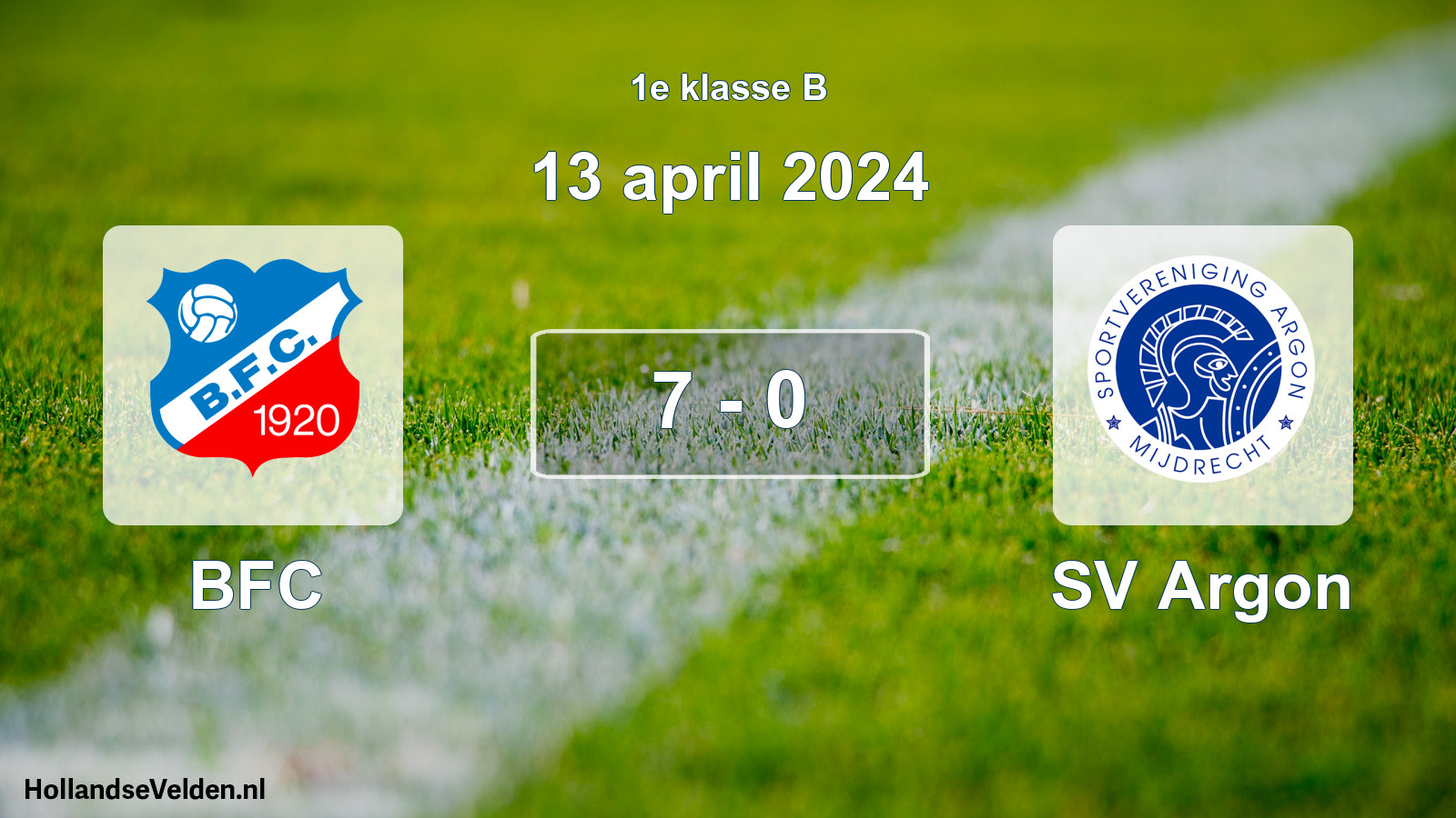Total number of matches played: BFC - SV Argon 7 - 0 (13 April 2024)