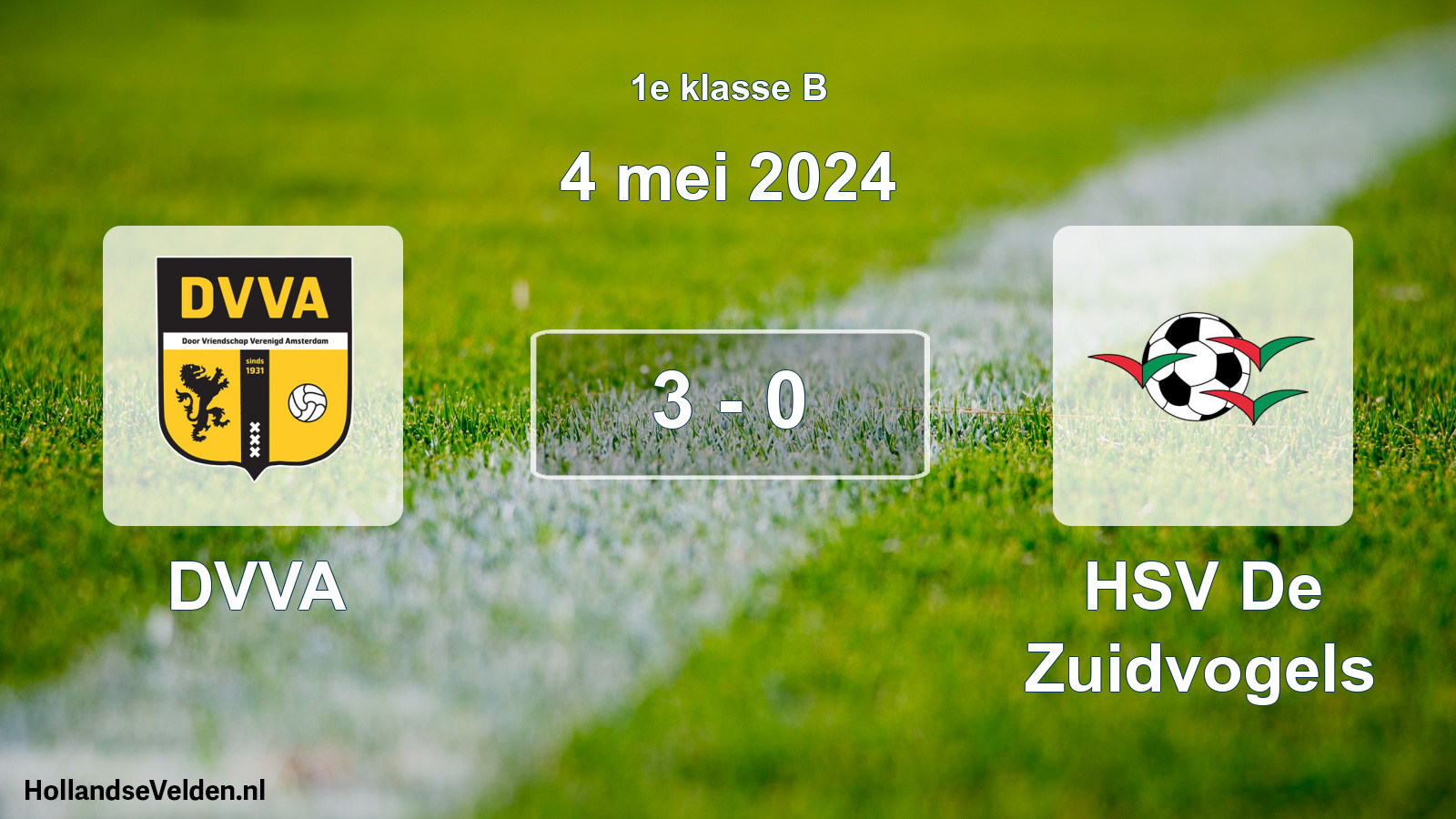 Total number of matches played: DVVA - HSV De Zuidvogels 3 - 0 (4 May 2024)