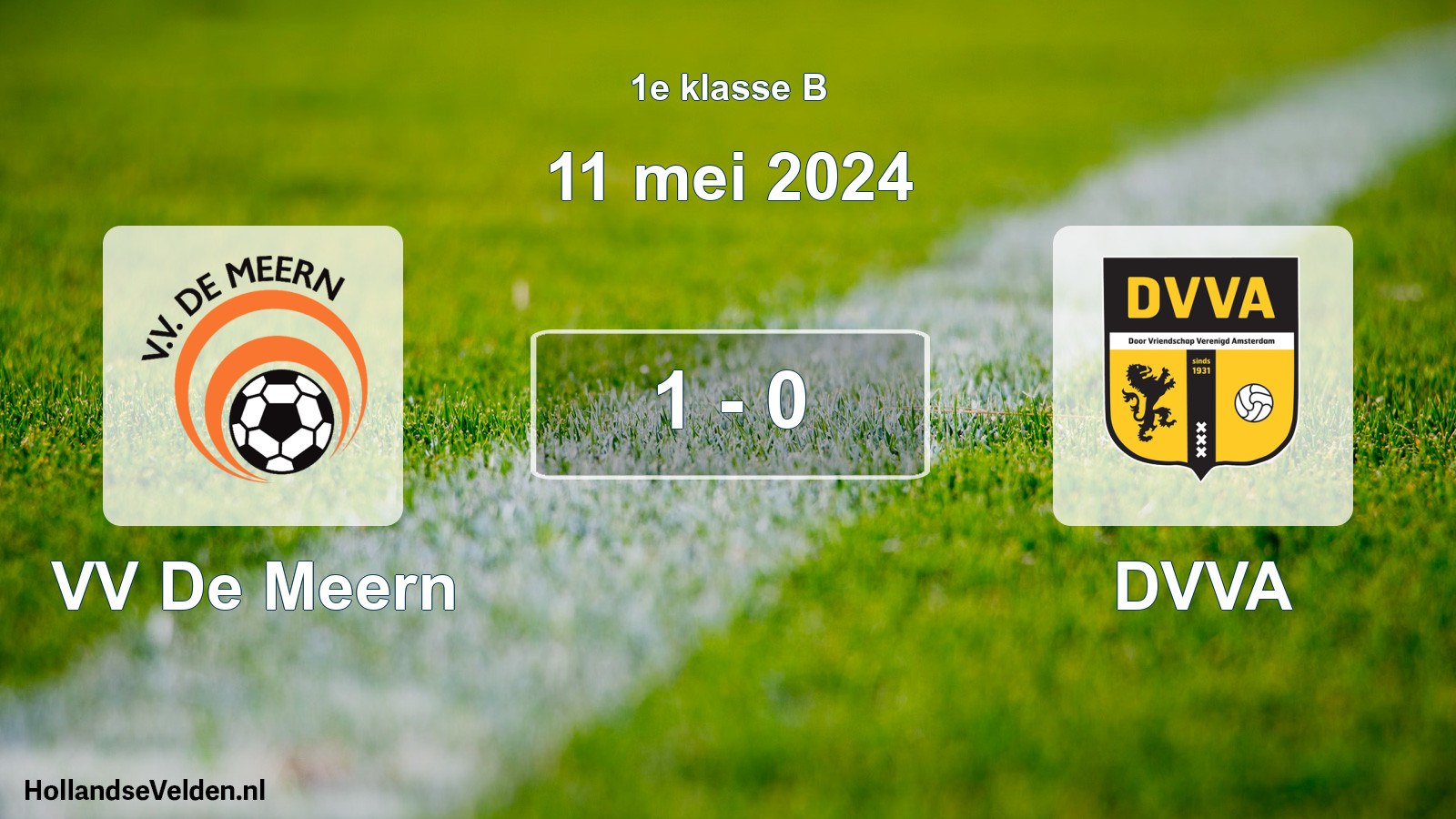 Total number of matches played: VV De Meern - DVVA 1 - 0 (11 May 2024)