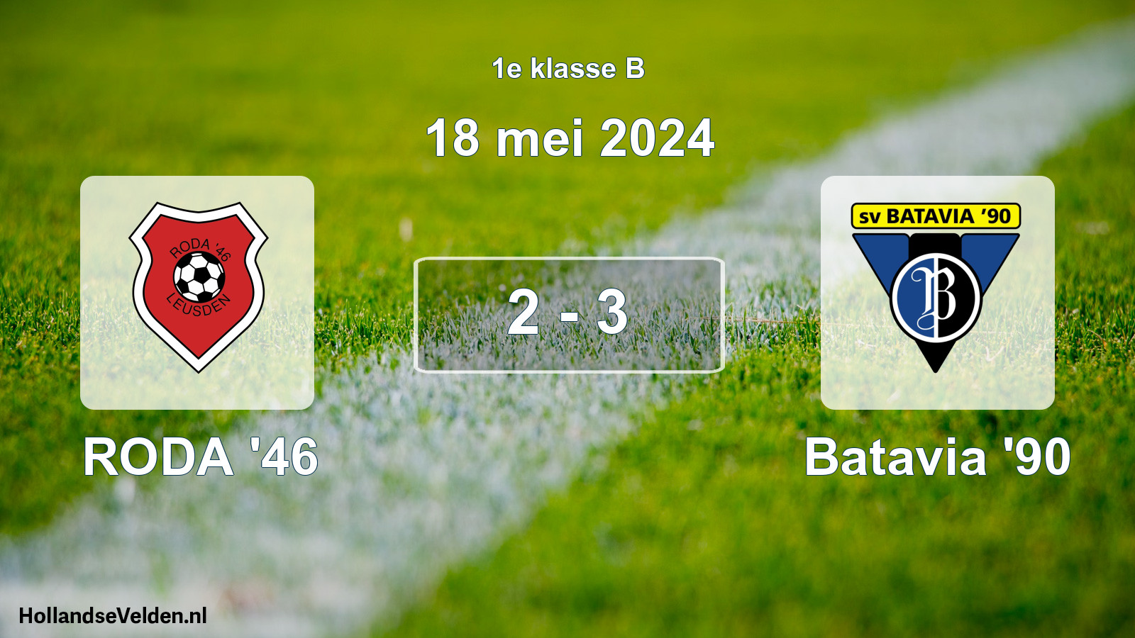 Total number of matches played: RODA '46 - Batavia '90 2 - 3 (18 May 2024)