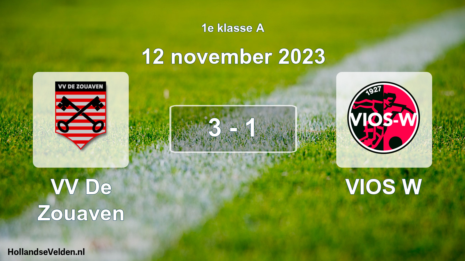 Total number of matches played: VV De Zouaven - VIOS W 3 - 1 (12 November 2023)