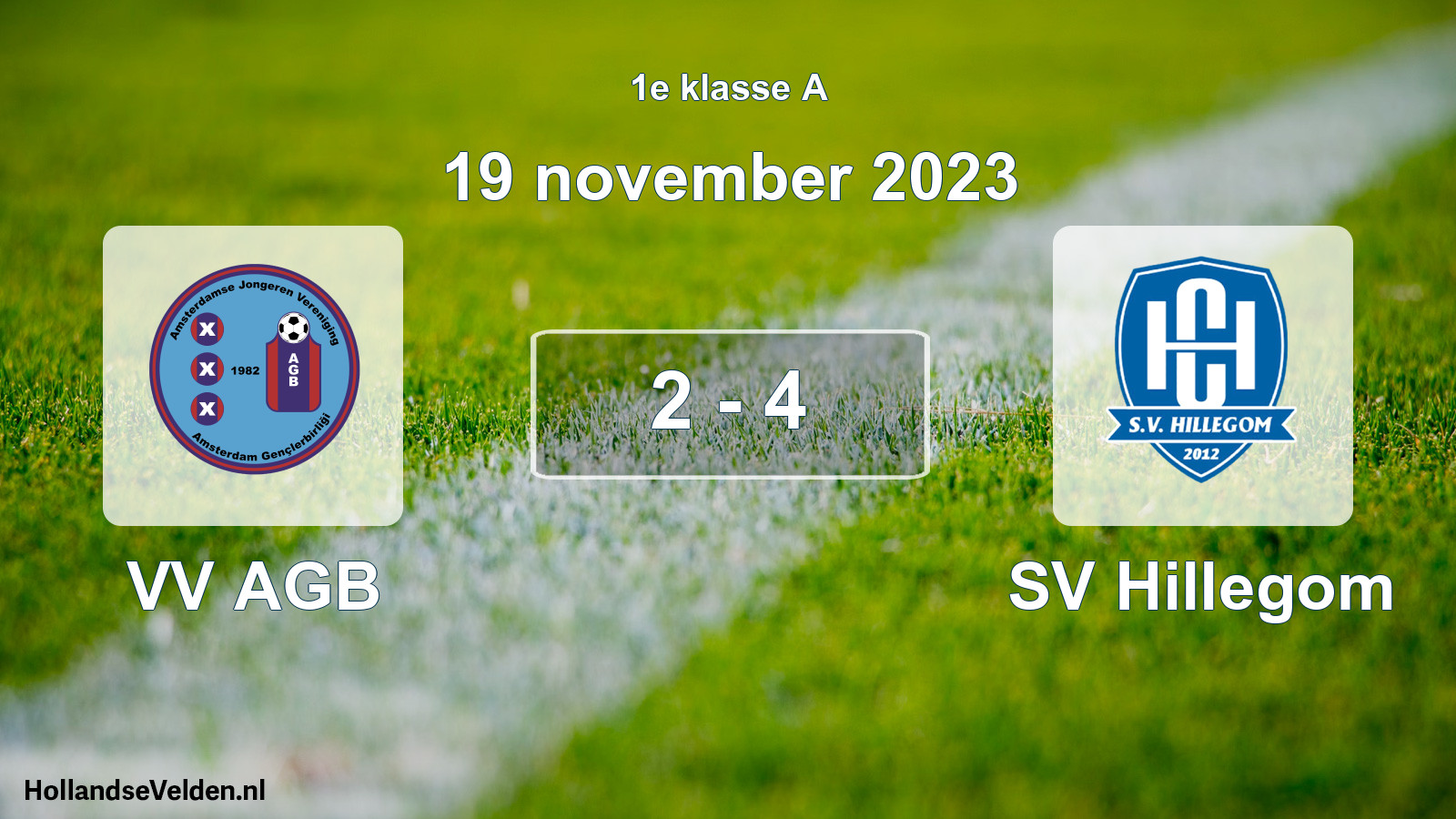 Total number of matches played: VV AGB - SV Hillegom 2 - 4 (19 November 2023)