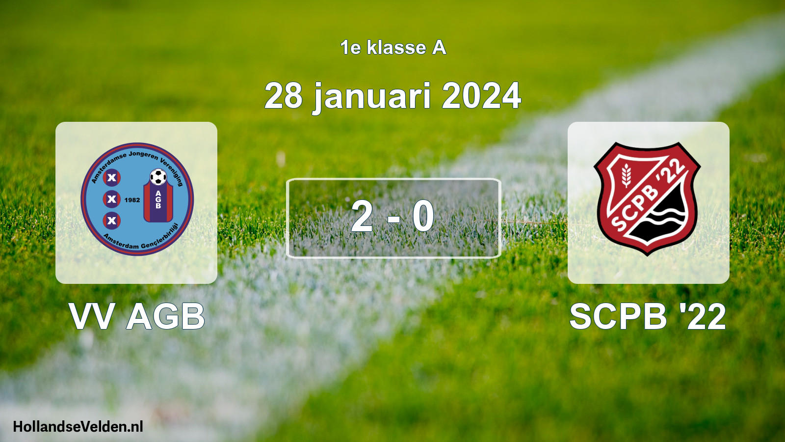 Total number of matches played: VV AGB - SCPB '22 2 - 0 (28 January 2024)