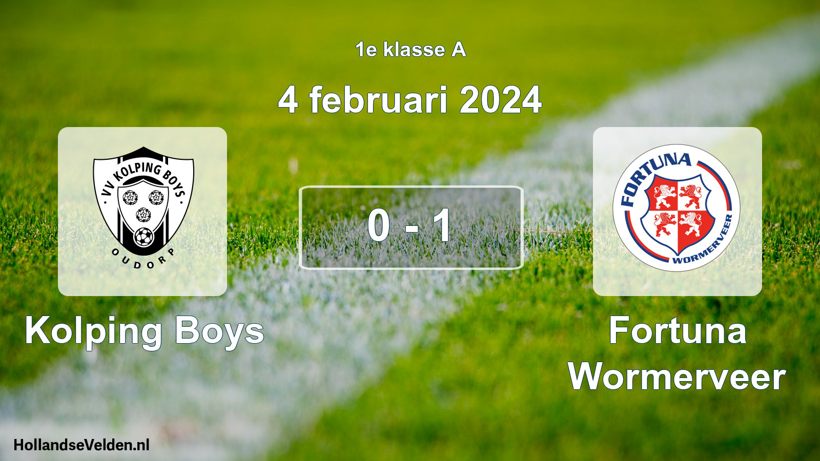 Total number of matches played: Kolping Boys - Fortuna Wormerveer 0 - 1 (4 February 2024)